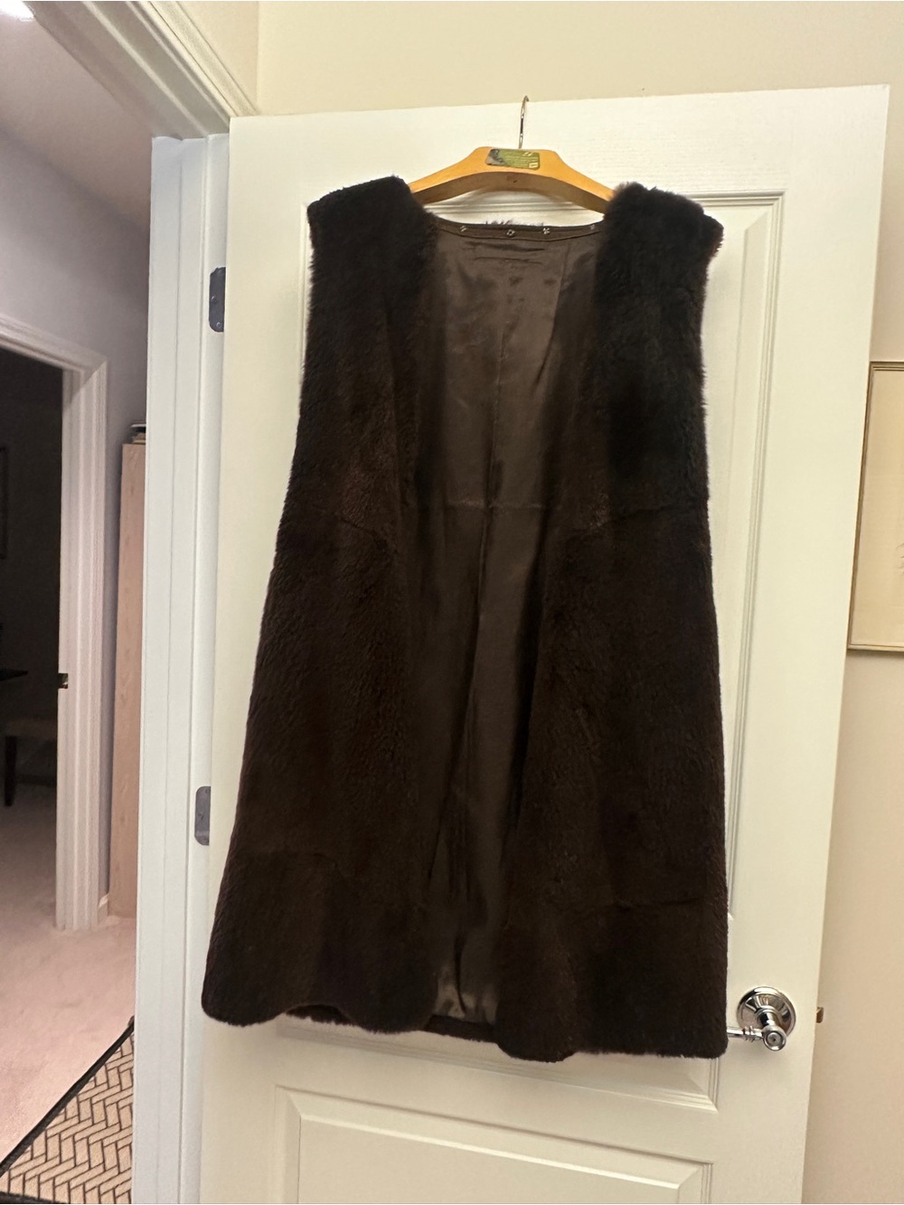 Women’s Dark Brown 100% Real Fur Vest Coat